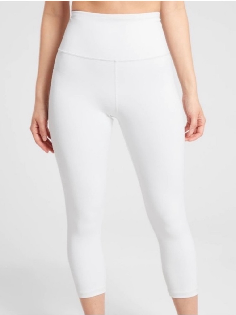ATHLETA Elation Powervita High Rise Capri Leggings White Large